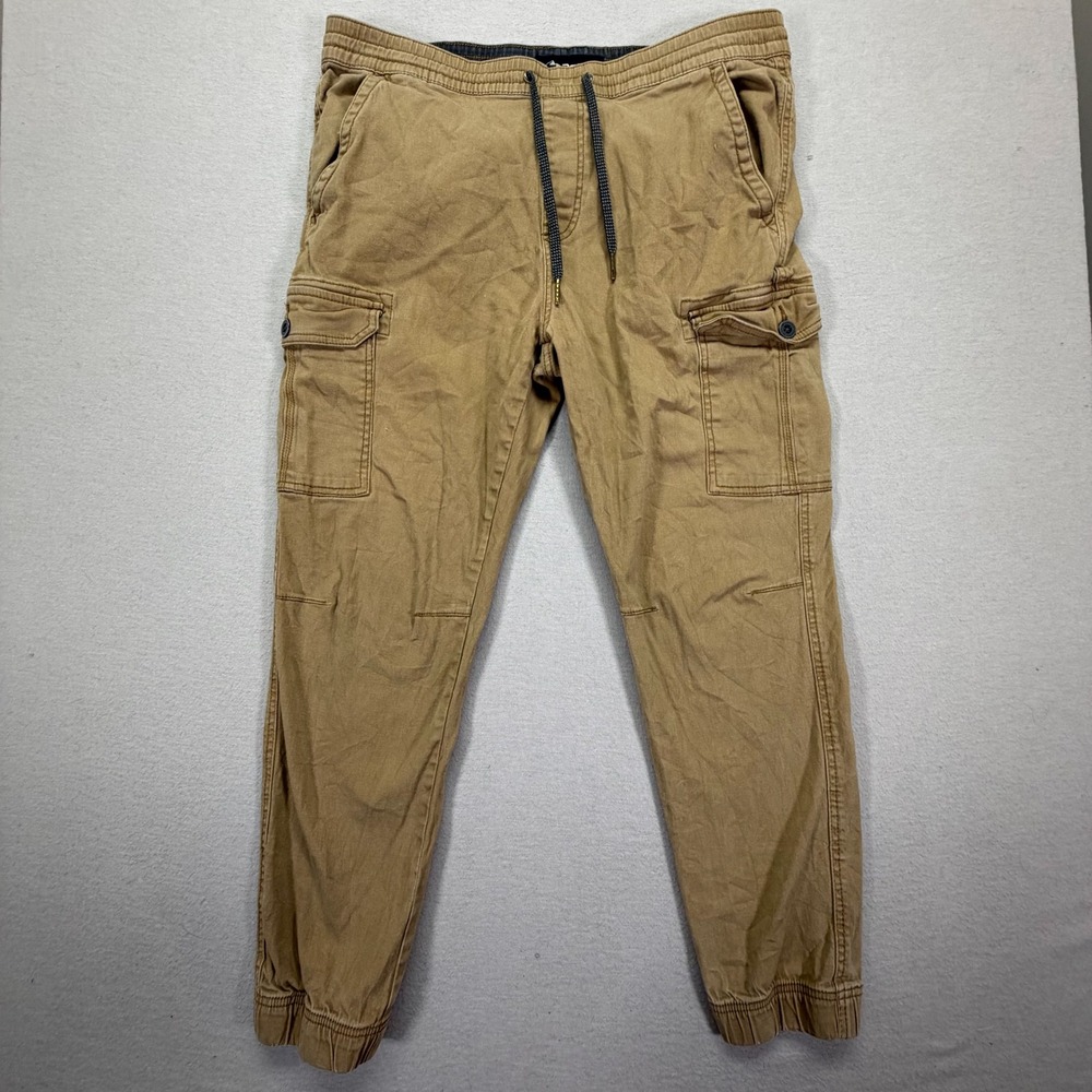 Denali Mens Cargo Jogger Pants Regular Fit Tan Stretch Twill Pockets Size‎ L 36